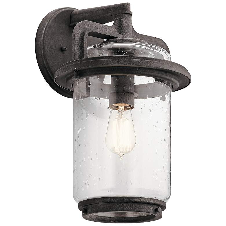Image 1 Kichler Andover 17 1/4"H Weathered Zinc Outdoor Wall Light