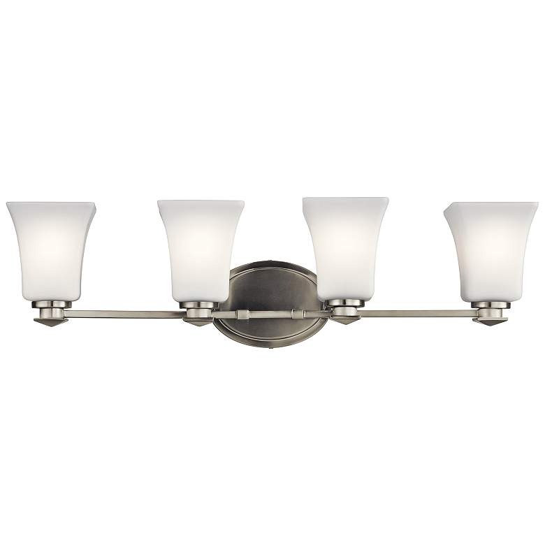 Image 1 Kichler Archer 28 inch Wide Brushed Nickel 4-Light Bath Light