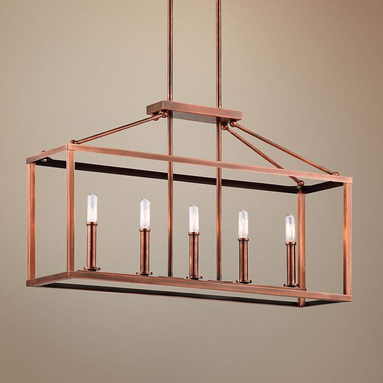 Image 1 Kichler Archibald 31" Wide Copper Linear Chandelier