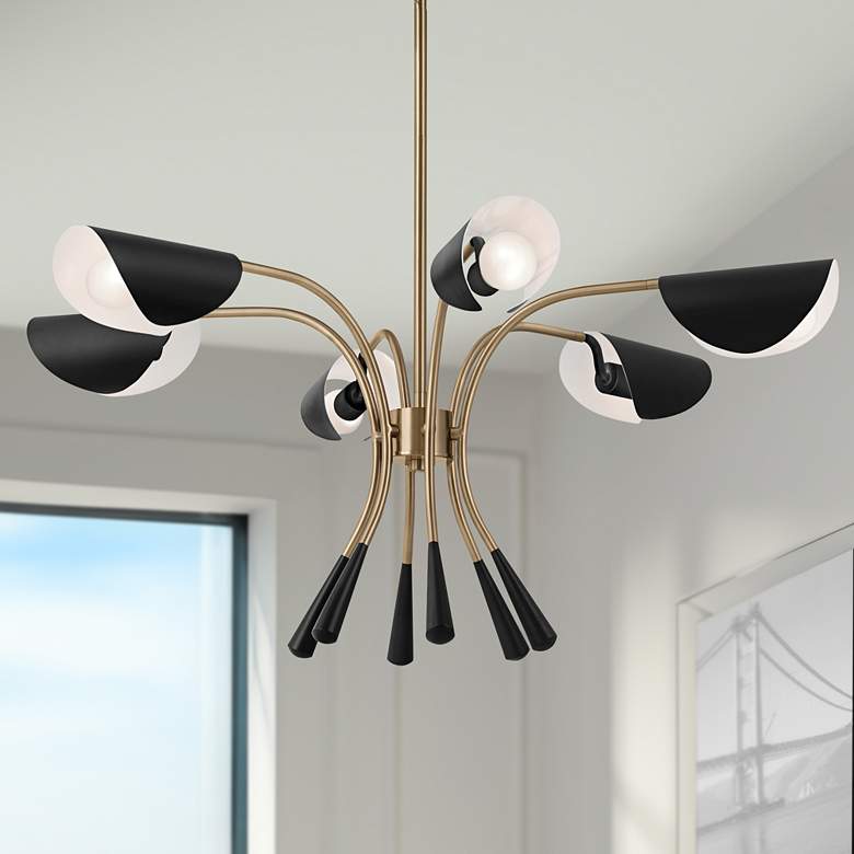 Image 1 Kichler Arcus 39 1/4"W Champagne Bronze 6-Light Chandelier