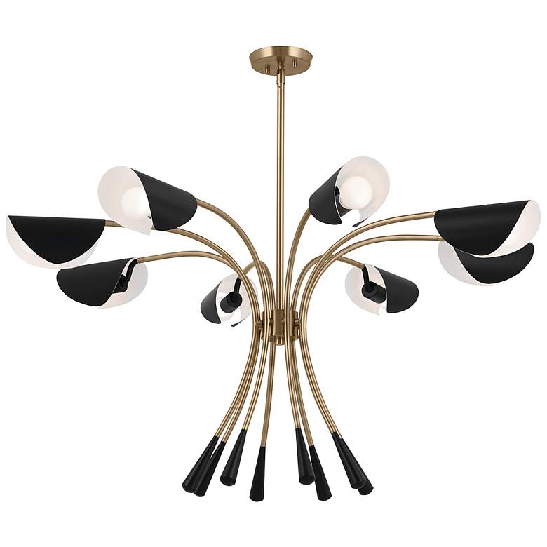 Image 1 Kichler Arcus 45.5 Inch 8 Light Chandelier in Champagne Bronze with Black