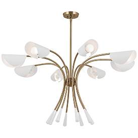Image1 of Kichler Arcus 45.5 Inch 8 Light Chandelier in Champagne Bronze with White