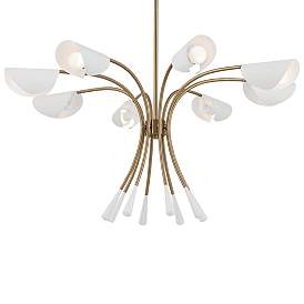 Image2 of Kichler Arcus 45.5 Inch 8 Light Chandelier in Champagne Bronze with White more views