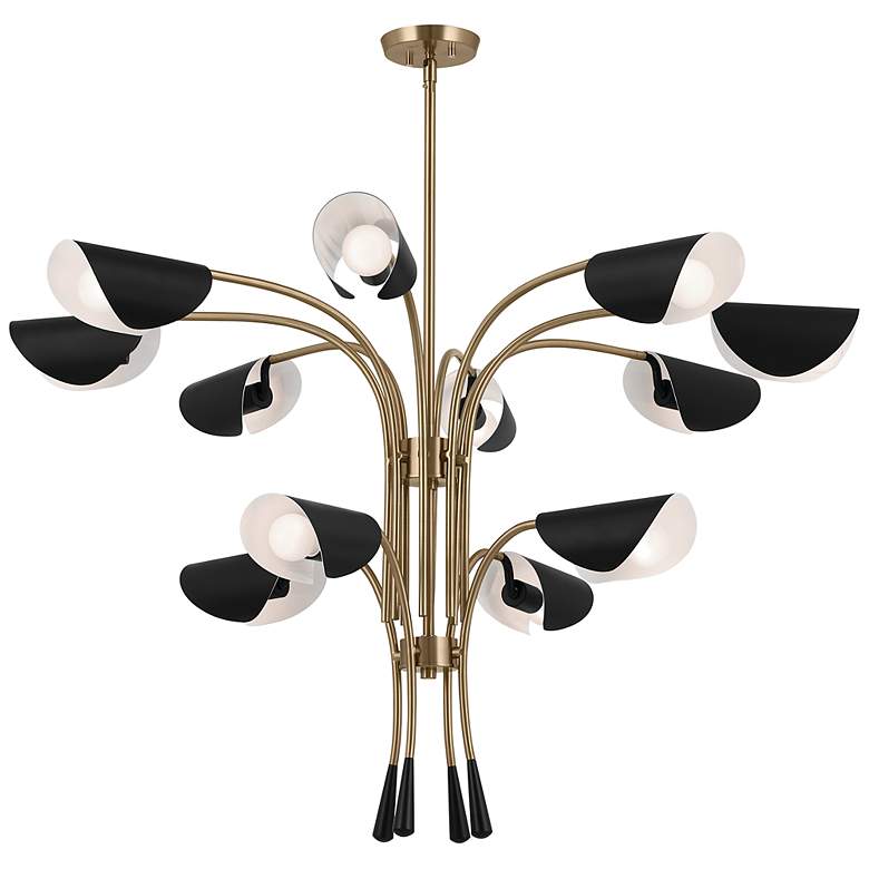 Image 1 Kichler Arcus 46.25 Inch 12 Light Chandelier in Champagne Bronze with Black