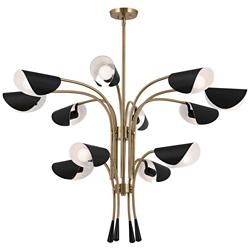 Kichler Arcus 46.25 Inch 12 Light Chandelier in Champagne Bronze with Black