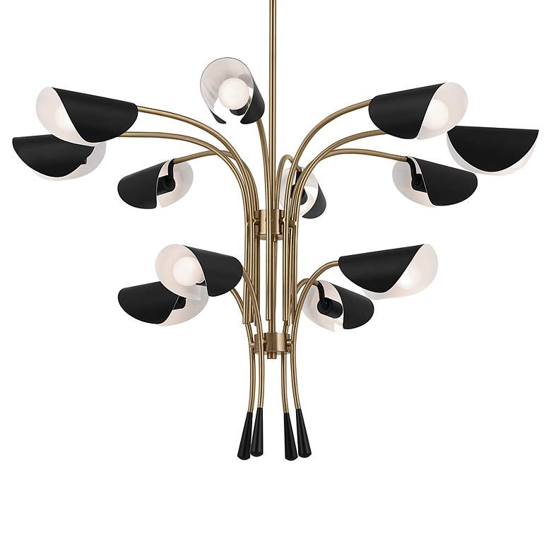 Image 2 Kichler Arcus 46.25 Inch 12 Light Chandelier in Champagne Bronze with Black more views