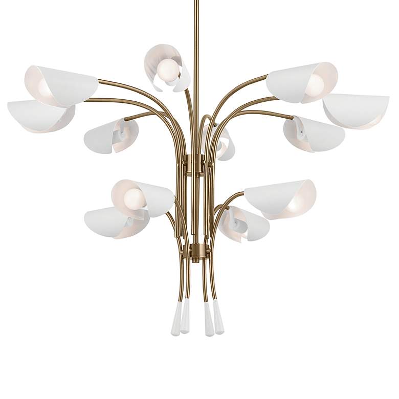 Image 2 Kichler Arcus 46.25 Inch 12 Light Chandelier in Champagne Bronze with White more views