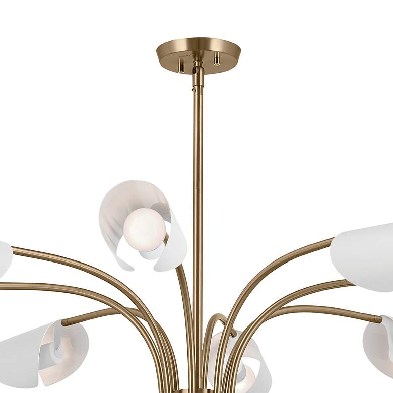 Image 3 Kichler Arcus 46.25 Inch 12 Light Chandelier in Champagne Bronze with White more views
