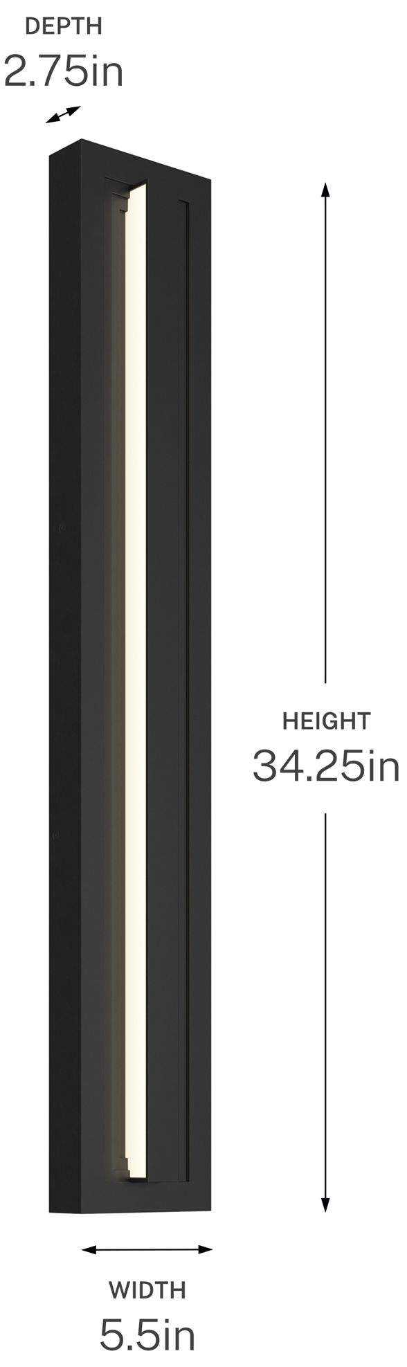 Kichler Arik 34.25" 1-Light LED Outdoor Wall Light in Black