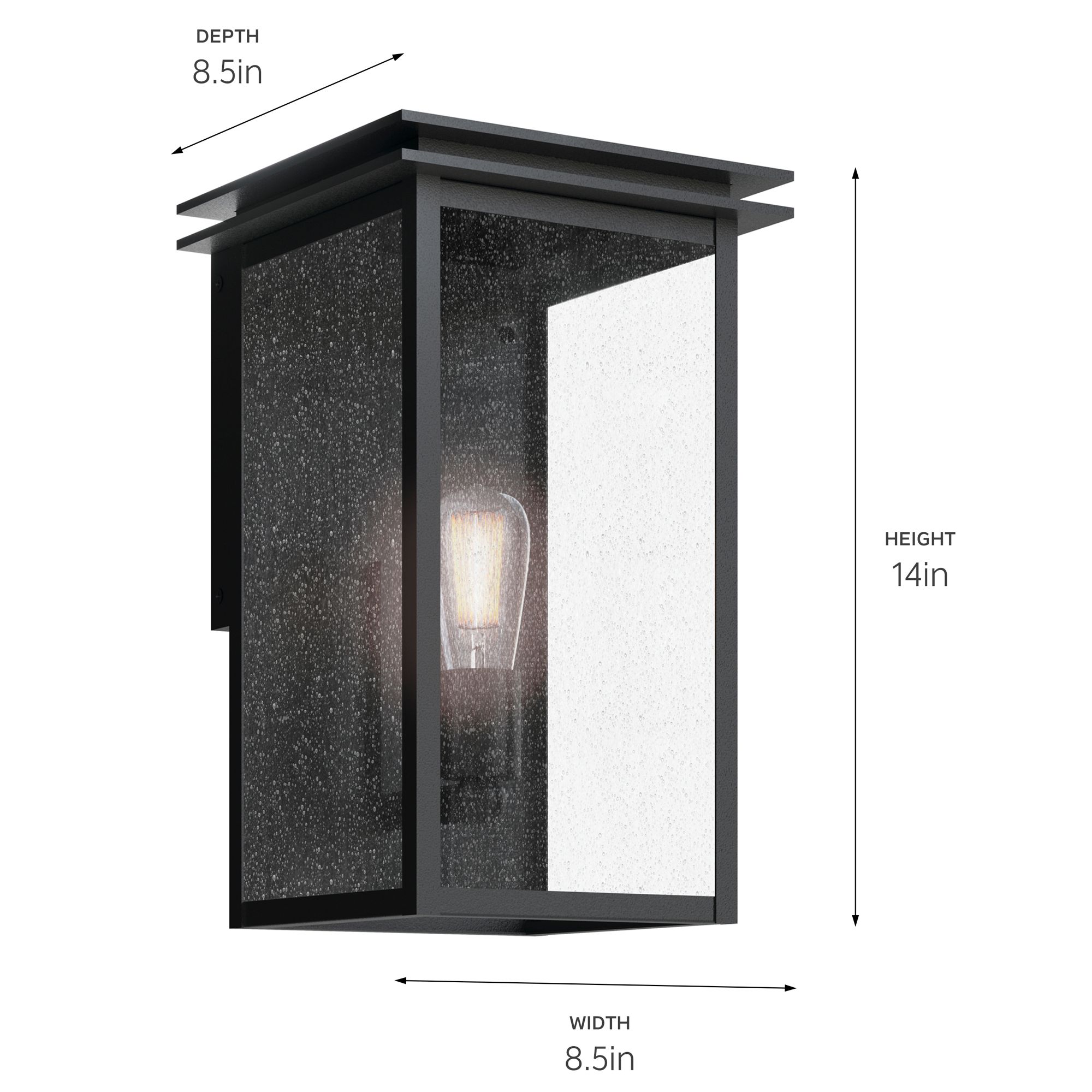 Kichler Arkville Textured Black 1Lt Medium Outdoor Wall Light