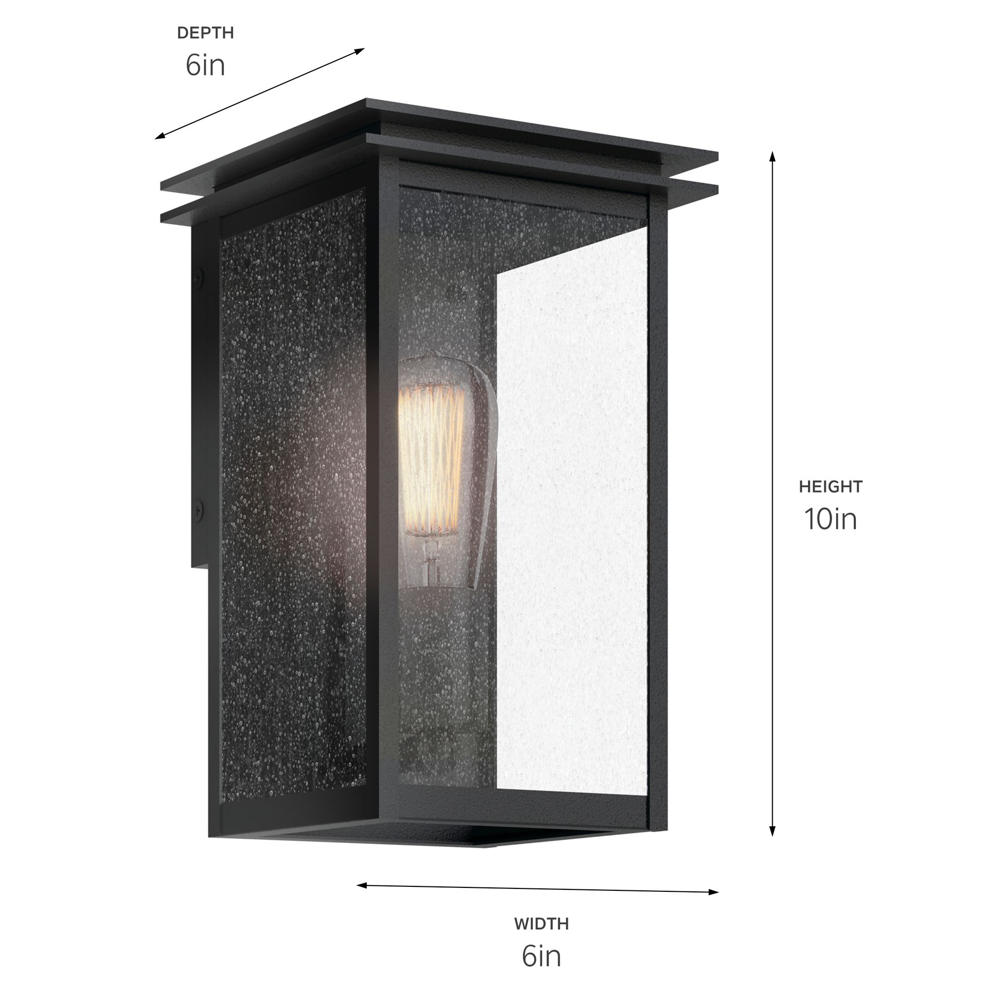 Kichler Arkville Textured Black 1Lt Small Outdoor Wall Light