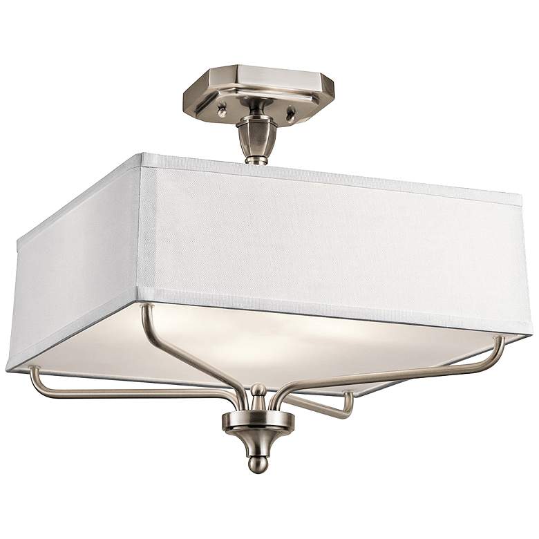 Image 1 Kichler Arlo 15 inch Wide Classic Pewter Square Ceiling Light