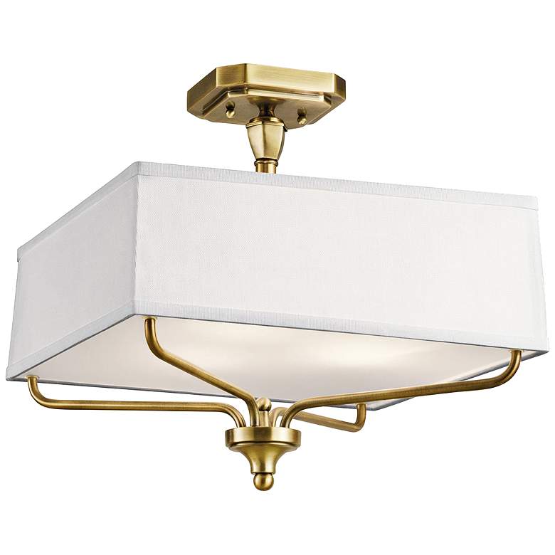 Image 2 Kichler Arlo 15 inch Wide Natural Brass Square Ceiling Light