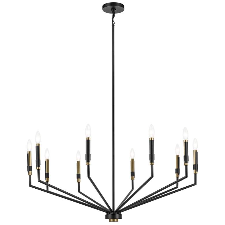Image 1 Kichler Armand 38 1/4" Modern Black 10-Light Candelabra Chandelier