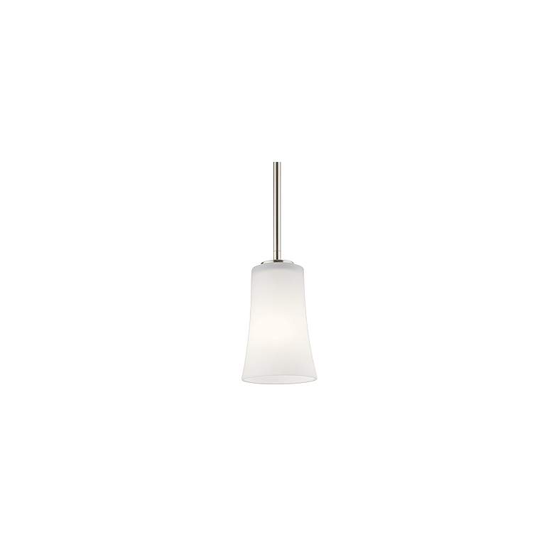 Image 2 Kichler Armida 4.8 inch Wide Brushed Nickel and White Glass Mini Pendant more views