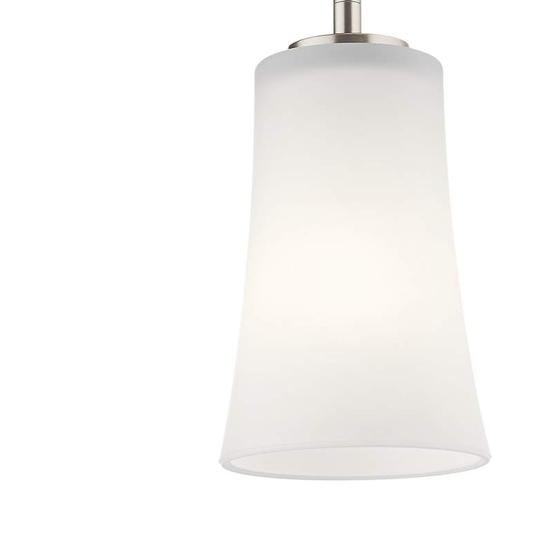 Image 4 Kichler Armida 4.8 inch Wide Brushed Nickel and White Glass Mini Pendant more views