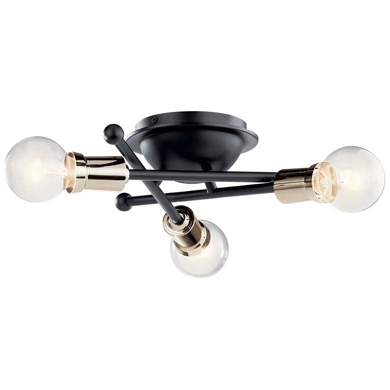Image 2 Kichler Armstrong 15" Wide Black 3-Light Ceiling Light