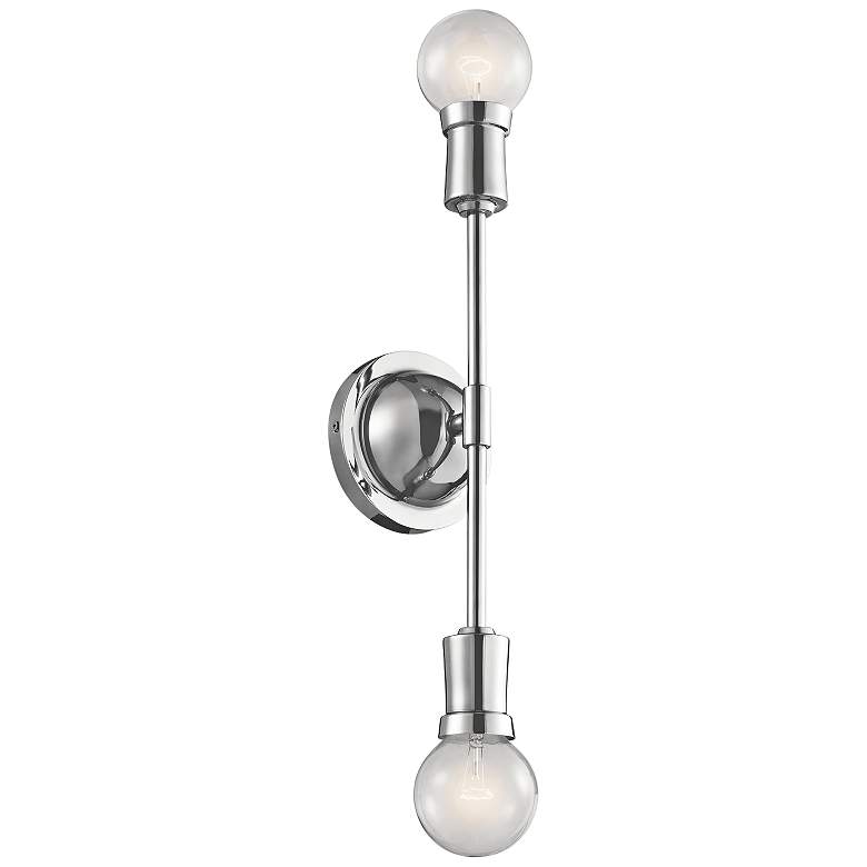 Image 1 Kichler Armstrong 16 3/4" High Chrome 2-Light Wall Sconce