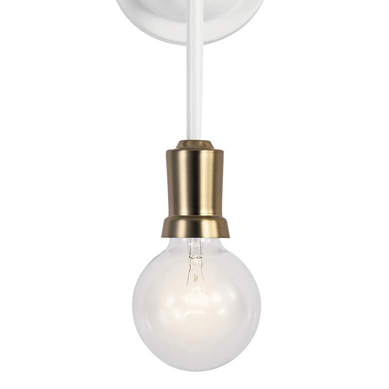 Image 2 Kichler Armstrong 16 3/4" High White and Brass 2-Light Wall Sconce more views