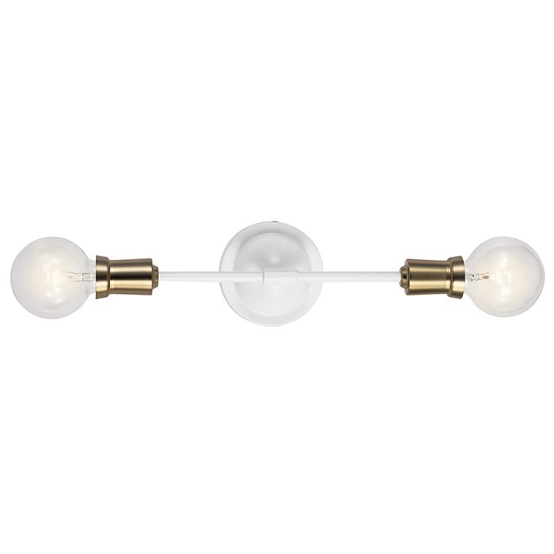 Image 5 Kichler Armstrong 16 3/4" High White and Brass 2-Light Wall Sconce more views