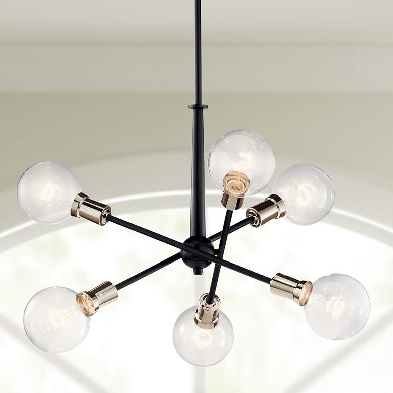 Image 2 Kichler Armstrong 20" Wide Black 6-Light Sputnik Chandelier