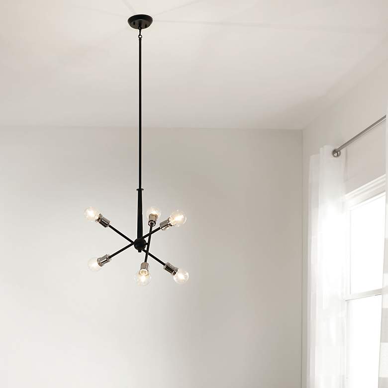 Image 6 Kichler Armstrong 20" Wide Black 6-Light Sputnik Chandelier more views