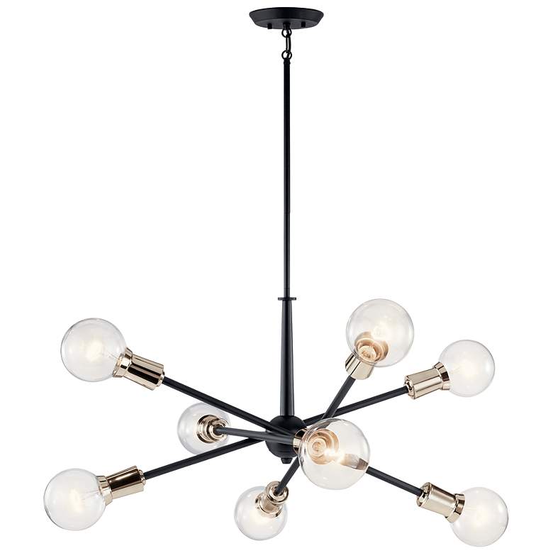 Image 1 Kichler Armstrong 30" Wide Black 8-Light Sputnik Chandelier
