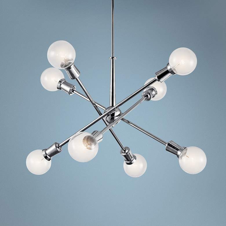 Image 1 Kichler Armstrong 30" Wide Chrome Adjustable 8-Light Chandelier