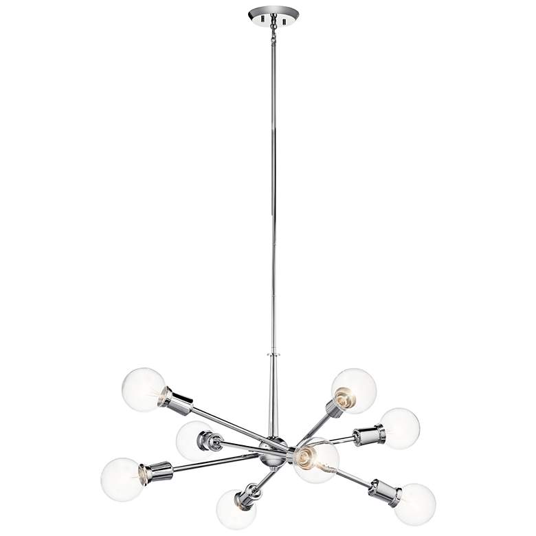 Image 3 Kichler Armstrong 30 inch Wide Chrome Adjustable 8-Light Chandelier more views