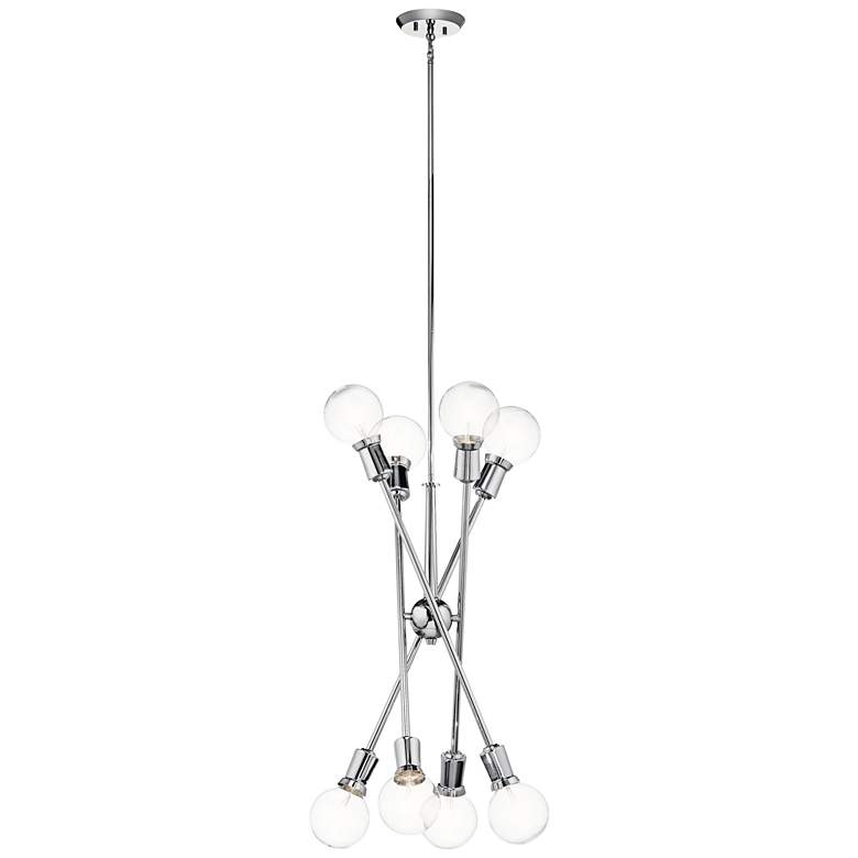Image 4 Kichler Armstrong 30 inch Wide Chrome Adjustable 8-Light Chandelier more views