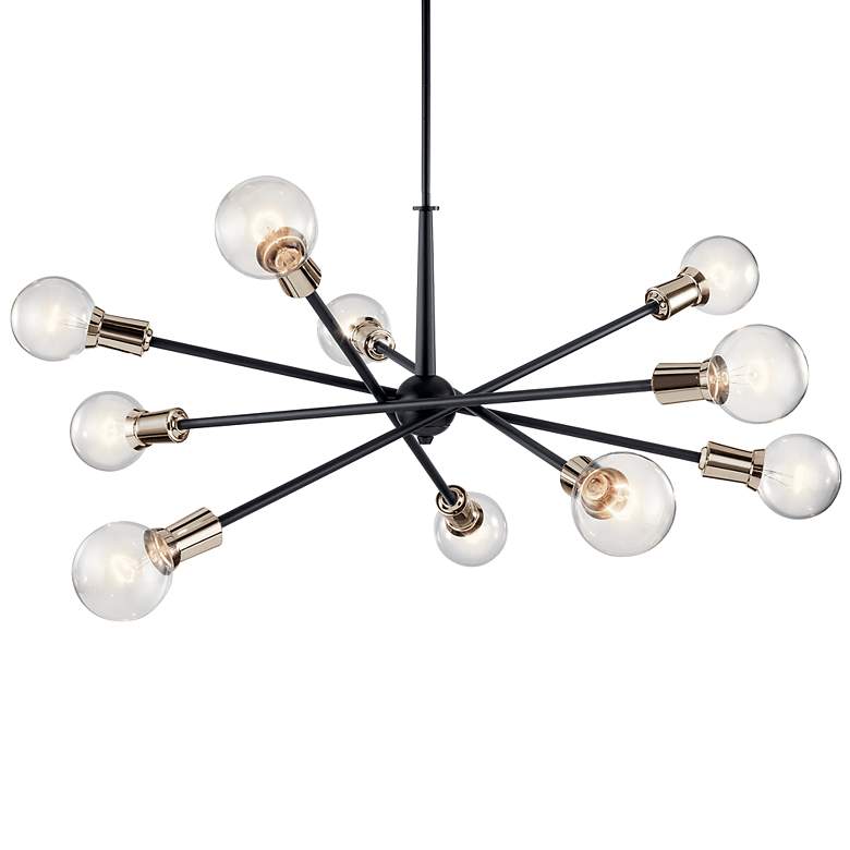Image 3 Kichler Armstrong 47" Wide Black 10-Light Modern Sputnik Chandelier more views