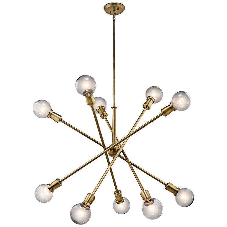 Image 2 Kichler Armstrong 47 inch Wide Natural Brass Sputnik Chandelier