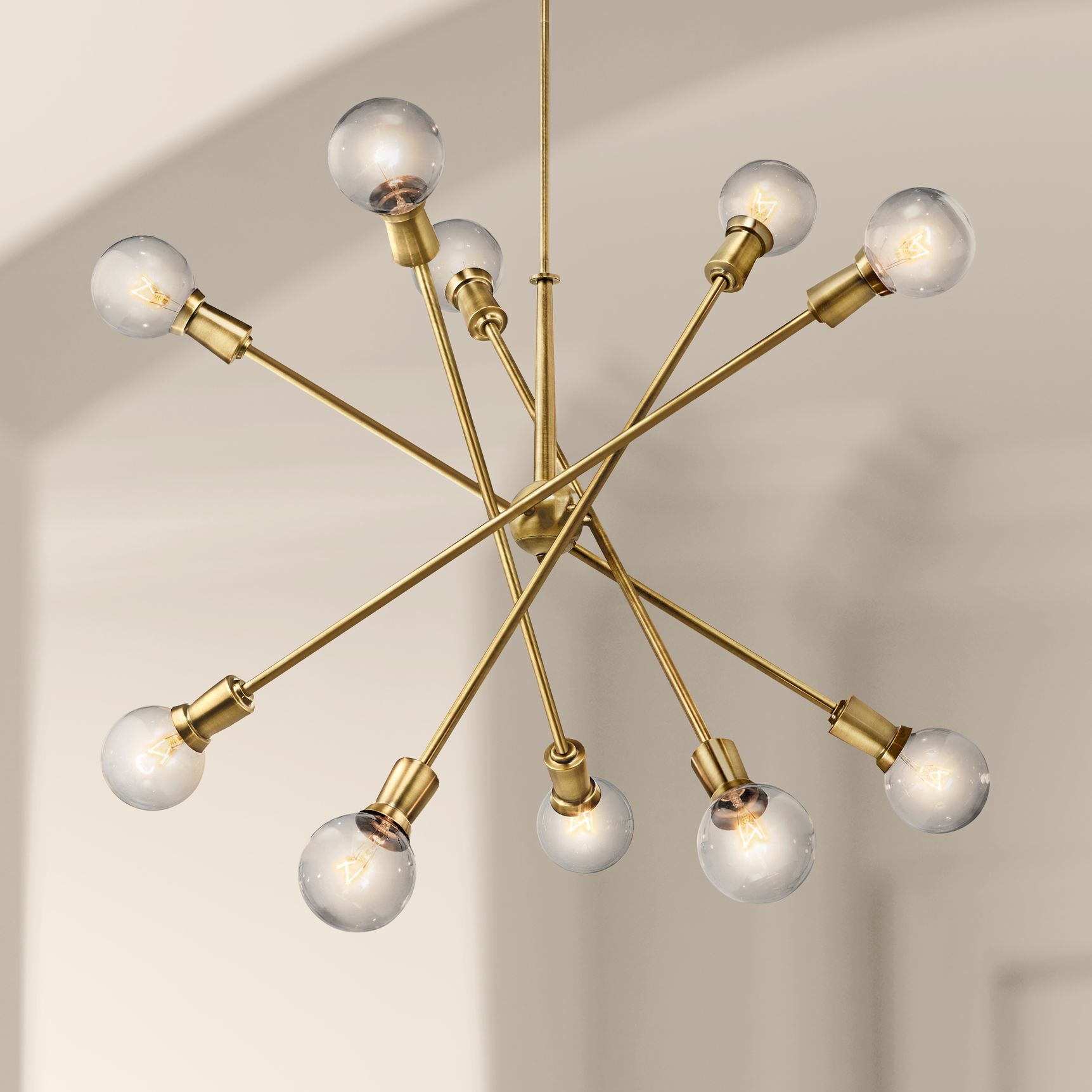 brass sputnik light fixture