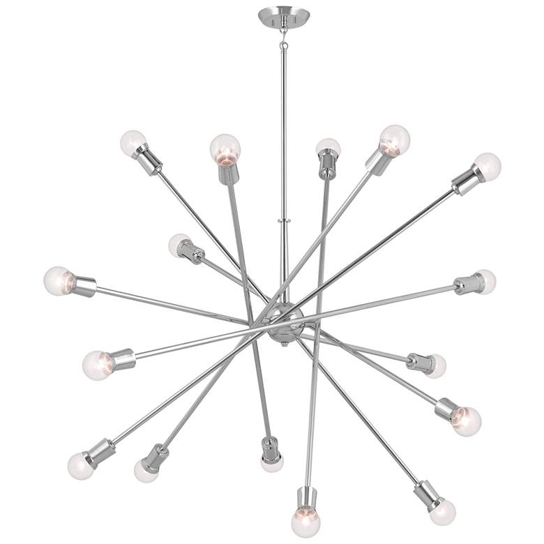 Image 1 Kichler Armstrong 63"W Chrome 16-Light Sputnik Chandelier
