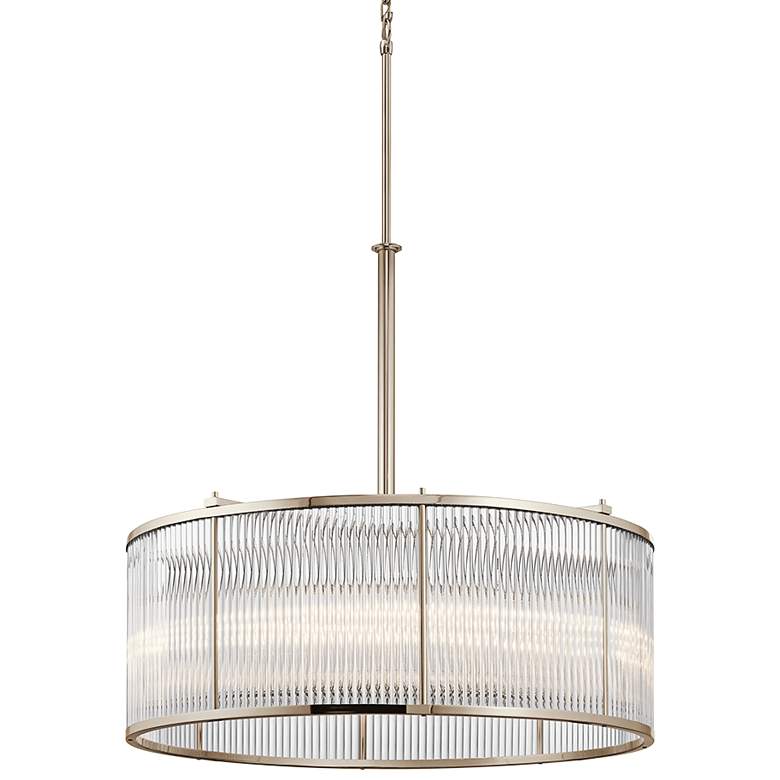 Image 1 Kichler Artina 32 inchW Polished Nickel 8-Light Round Pendant