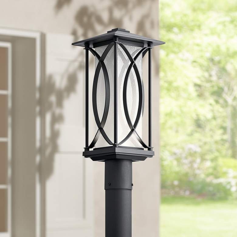 Image 1 Kichler Ashbern 19 inch High Textured Blk LED Outdoor Post Light