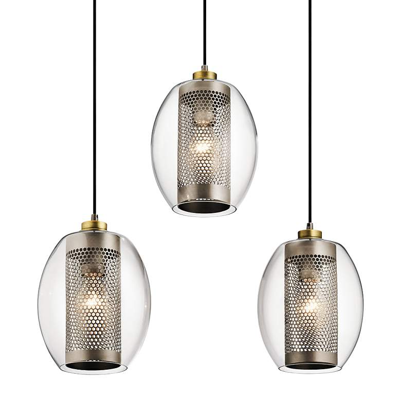 Image 1 Kichler Asher 28 1/2"W Antique Pewter Multi Light Pendant