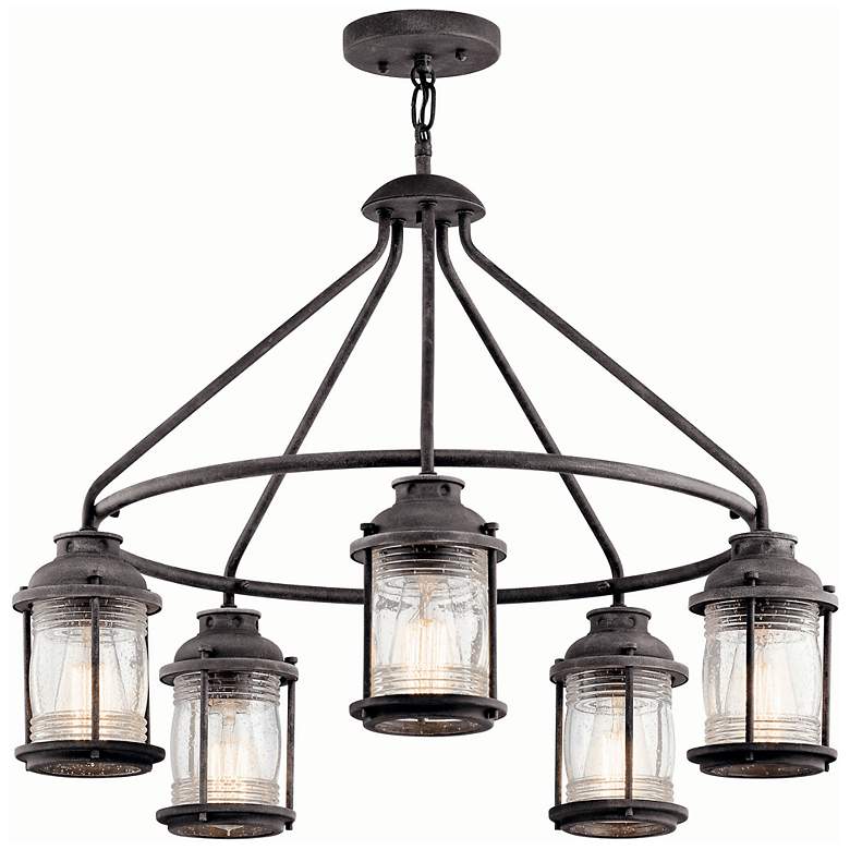 Image 2 Kichler Ashland Bay 26 inch Wide Bronze Outdoor Chandelier