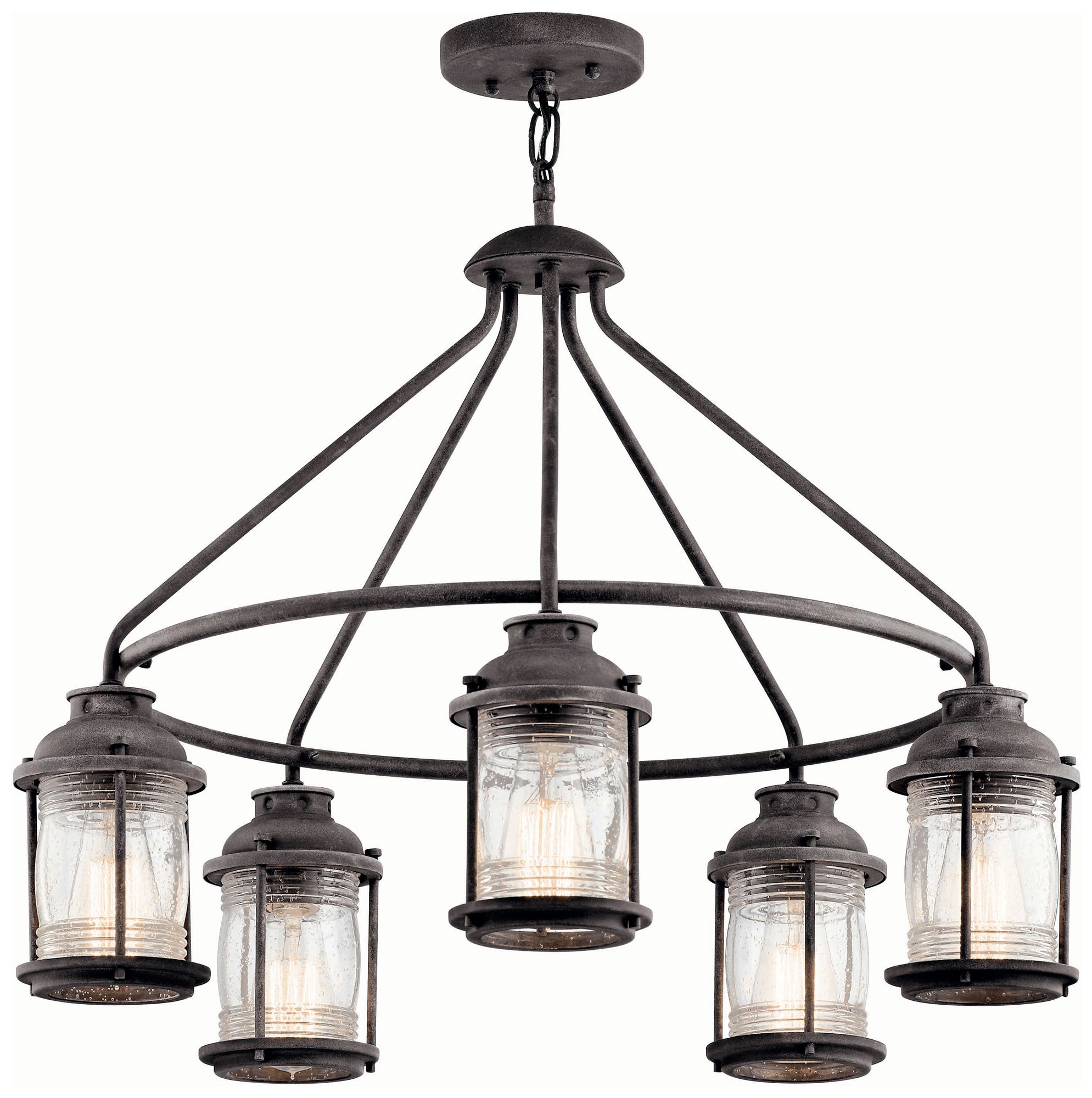 Image 2 Kichler Ashland Bay 26" Wide Weathered Zinc Outdoor Chandelier