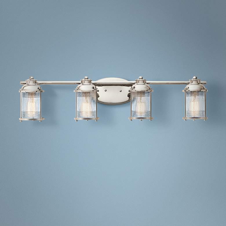 Image 1 Kichler Ashland Bay 33 3/4"W Polished Nickel Bath Light