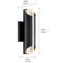 Kichler Astalis 16.5" Modern LED Gold and Black Outdoor Wall Light