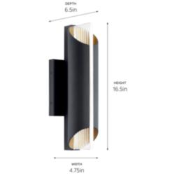 Kichler Astalis 16.5&quot; Modern LED Gold and Black Outdoor Wall Light