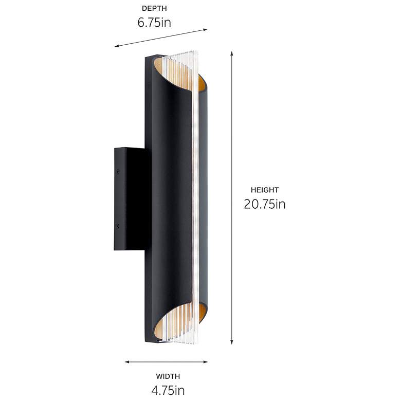 Image 3 Kichler Astalis 20 3/4" High Black LED Outdoor Wall Light
