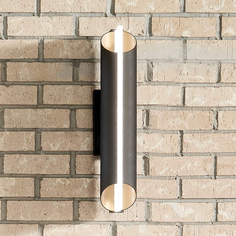 Image 2 Kichler Astalis 20 3/4" High Black LED Outdoor Wall Light