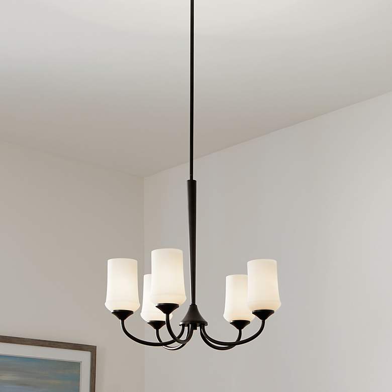 Image 1 Kichler Aubrey 25" Wide Olde Bronze 5-Light Chandelier