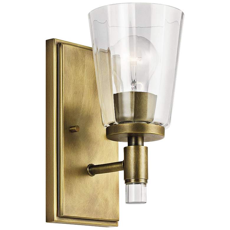 Image 2 Kichler Audrea 10 inch High Natural Brass Wall Sconce