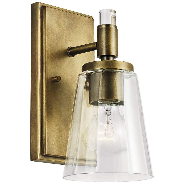 Image 3 Kichler Audrea 10" High Natural Brass Wall Sconce more views