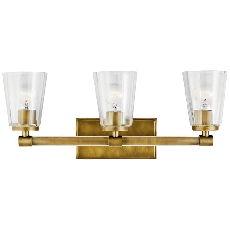 Image 1 Kichler Audrea 23 3/4" Wide Natural Brass 3-Light Bath Light