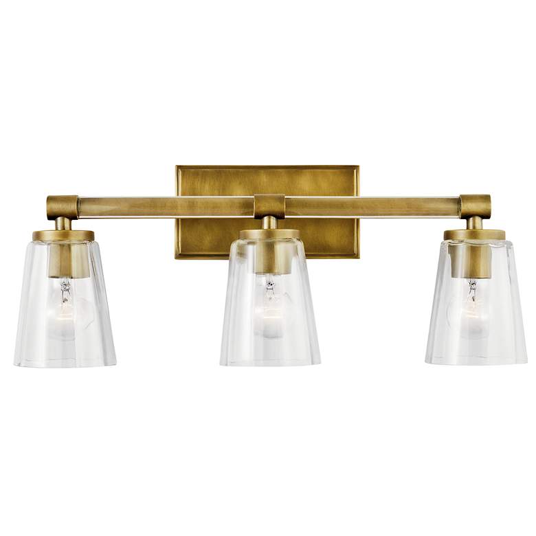 Image 2 Kichler Audrea 23 3/4 inch Wide Natural Brass 3-Light Bath Light more views