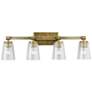Kichler Audrea 30 1/4" Wide Natural Brass 4-Light Bath Light